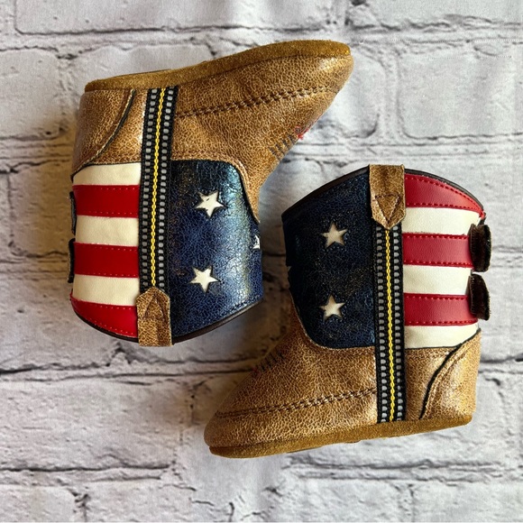 Old West Babybooties Soft Shoes American flag western - Picture 2 of 11